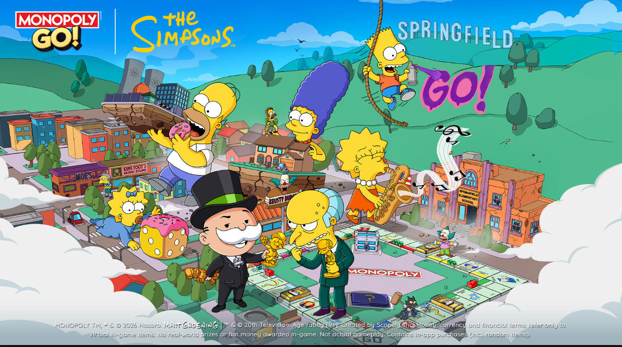 Autocollants et personnages Simpsons dans Monopoly GO!